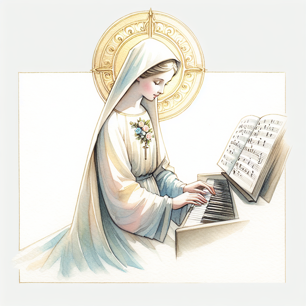 Estampita de Santa Cecilia para imprimir gratis